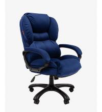 Кресло руководителя Chairman Home 434 Россия ткань Т-82 синее (черный пластик)